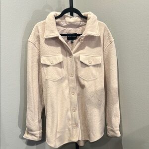 Hilary Radley Cream Button-Up shacket